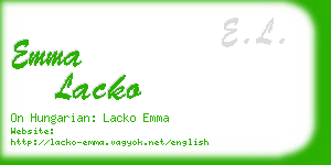 emma lacko business card
